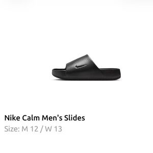 Nike Black Men's Calm Slides, Size 12, NIB